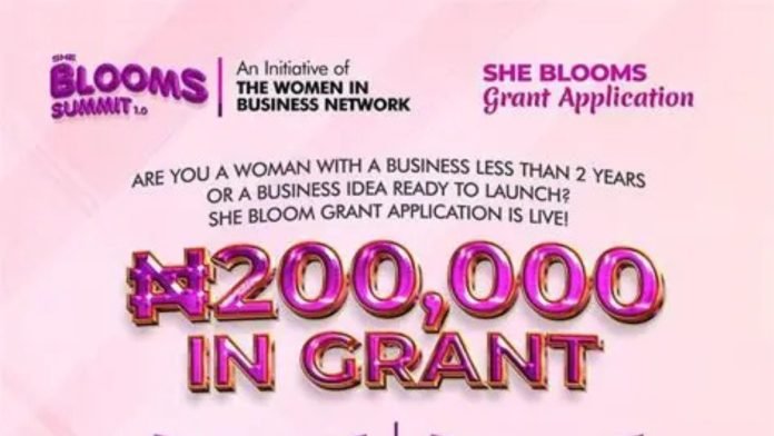 ₦200,000 She Blooms Grant for Women Entrepreneurs 2025